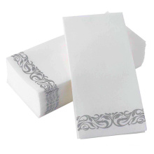 100 Durable Silver Guest Towels Napkins Disposable Soft Paper Napkins for Christmas, Parties, Weddings, Dinners